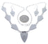 Sterling Silver Multicolor Inlay Link Necklace Earrings Set PX36957